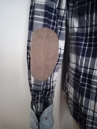 Camisa H&M Cuadros Azul y Blanco