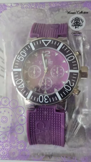 Reloj Calgary Morado y Plateado