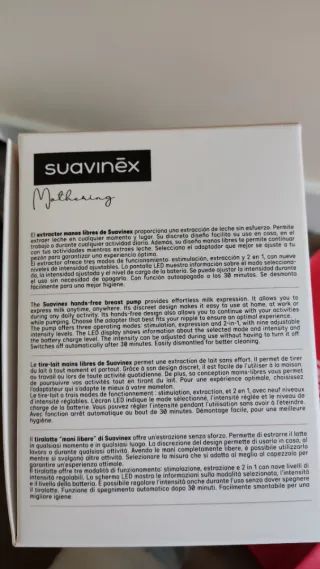 Sacaleches Suavinex Mothering sin usar