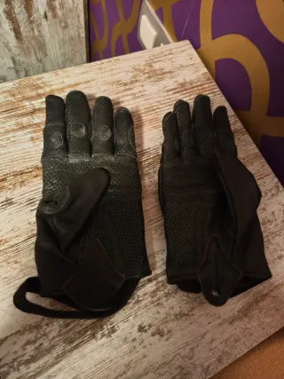 2 pares guantes de moto de piel