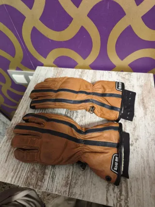 2 pares guantes de moto de piel