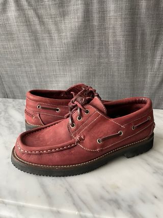 Mocasines náuticos rojos/marrones
