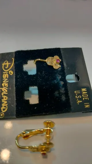 Pendientes Minnie Mouse Disney Dorados Rosas