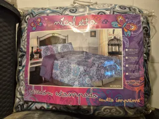 Colcha Nicoletta Estampada cama de 90