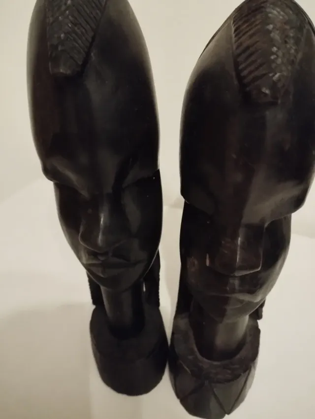 Coppia sculture ebano