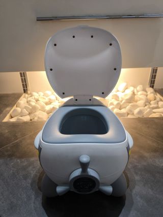 Orinal Infantil Forma Avión Blanco/Gris