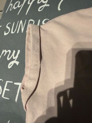 Camiseta Bershka corta rosa claro talla S