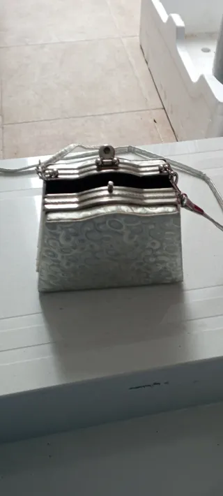 Bolso de Época vintage plateado para eventos
