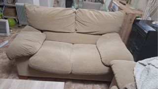 2 Sofás de tela beige 2 plazas