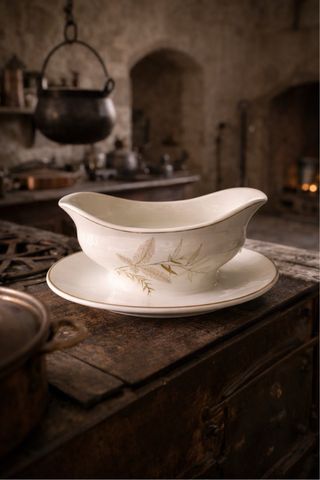 Salsera San Claudio Cerámica Dorada