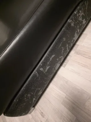 Sofá Chaise Longue Negro Piel