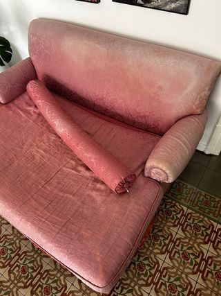 Sofá Vintage Rosa para Retapizar