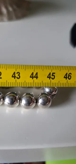 Collar Bolas Plata es vintage años 90