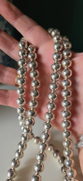 Collar Bolas Plata es vintage años 90