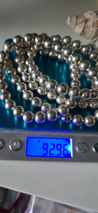 Collar Bolas Plata es vintage años 90