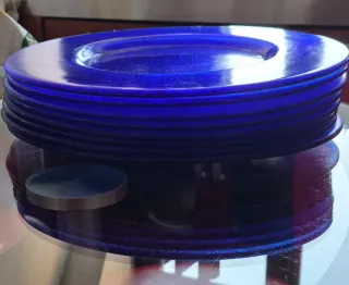 Sottopiatti IVV blu in vetro - 8 pezzi