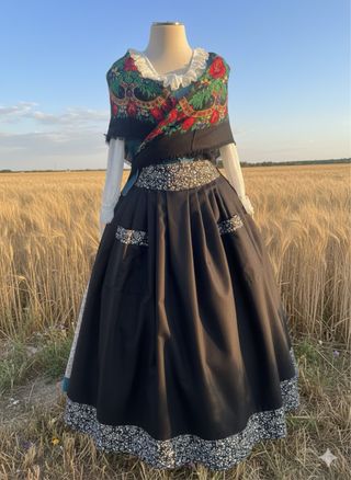 Traje Baturra Negro Multicolor Talla Única