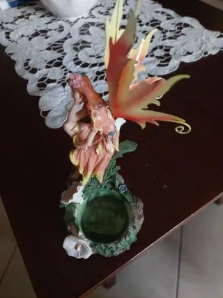 Fatina decorativa con ali. Fatina portacandela