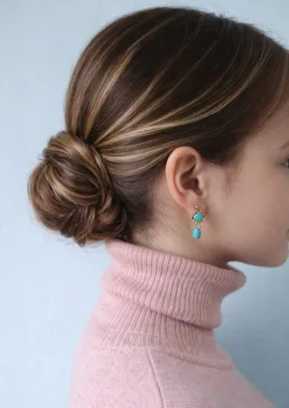 Pendientes Vintage Chapado Oro 18k Turquesa