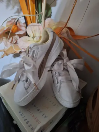 Scarpe Puma Heart Bianche Oro Tg 36