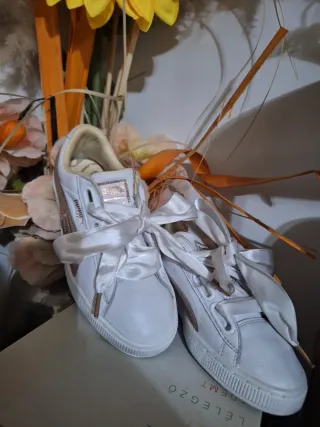 Scarpe Puma Heart Bianche Oro Tg 36