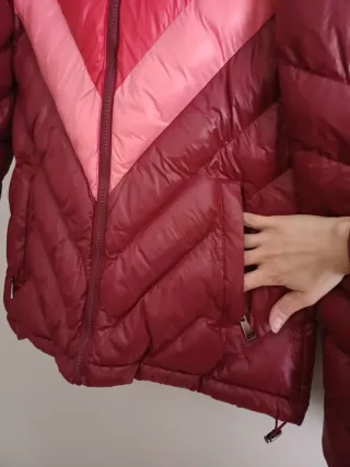 Piumino donna S bordeaux e rosa