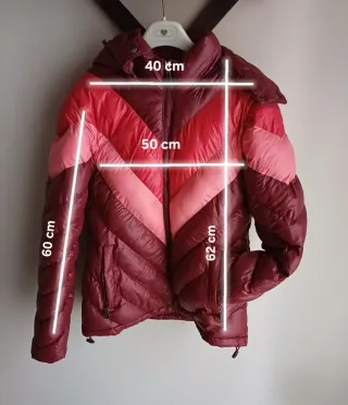 Piumino donna S bordeaux e rosa