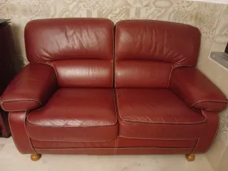 Sofá 2 lugares pele vermelha