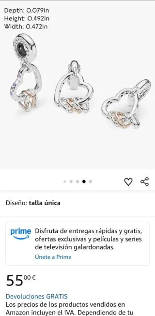 Charm Pandora Un Corazón lleno de Corazones.