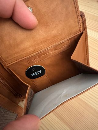 Cartera de piel Moon marrón