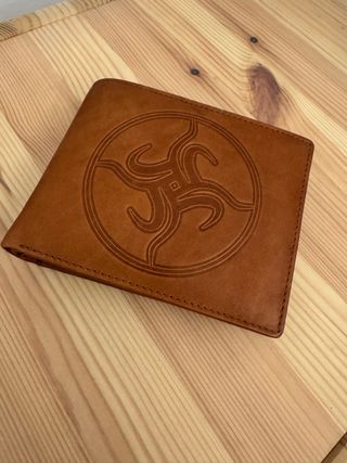 Cartera de piel Moon marrón