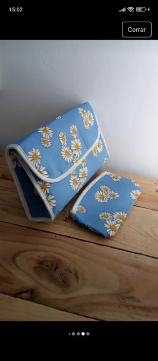 Pack neceseres vintage flores azules