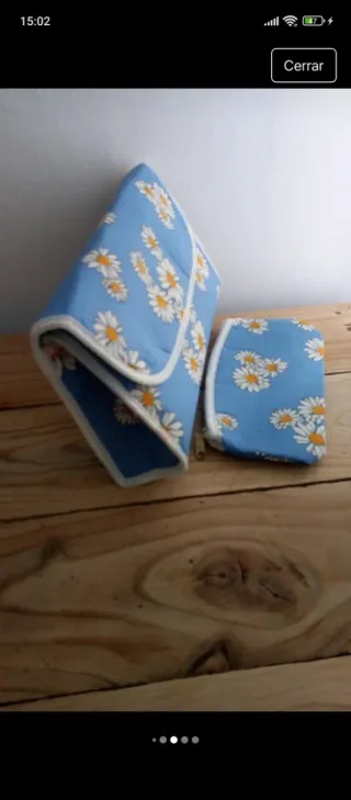 Pack neceseres vintage flores azules