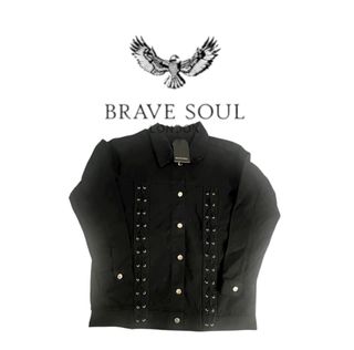 Talla S / M / L. Cazadora vaquera negra BRAVE SOUL