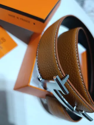 Cinturón cuero Hermes Marrón Hebilla H