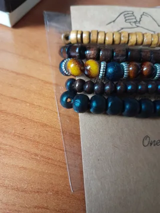 Set 5 Braccialetti Uomo Legno e Pietra