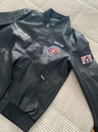 Cazadora aviador negra