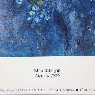 STAMPA MARC CHAGALL LOVERS 1966 MARESCALCHI 70/80