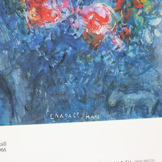 STAMPA MARC CHAGALL LOVERS 1966 MARESCALCHI 70/80