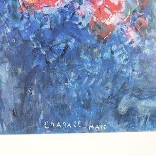 STAMPA MARC CHAGALL LOVERS 1966 MARESCALCHI 70/80