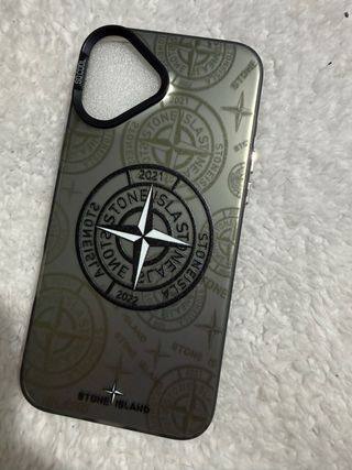 Funda Stone Island iPhone 16 Plus Negra/Gris