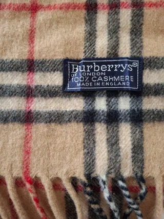 Sciarpa Burberry Cashmere Beige e Rossa