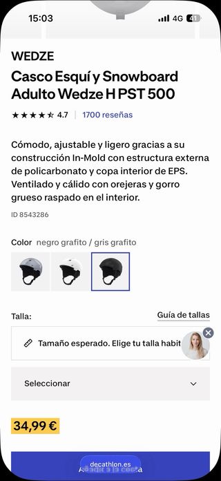 Casco Negro Decathlon