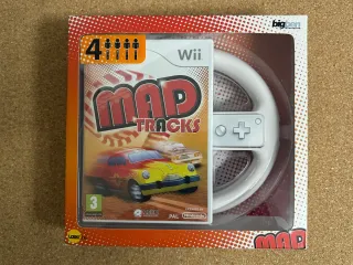 Juego Wii Mad Tracks + Volante Bigben