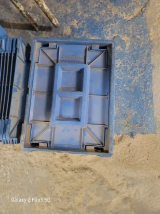 Cajas de almacenaje de plástico azul