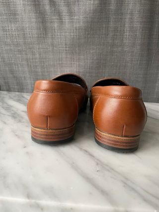 Mocasines ASOS piel marrón hebilla talla 40.5