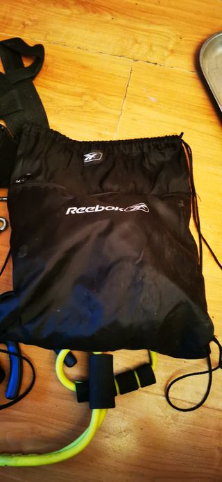 Set de gimnasio: Cuerda, mancuernas, bandas