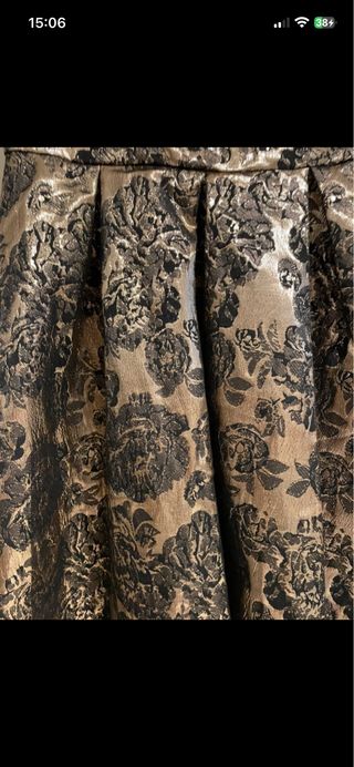 Abito taglio anni '50 nero e oro taglia S