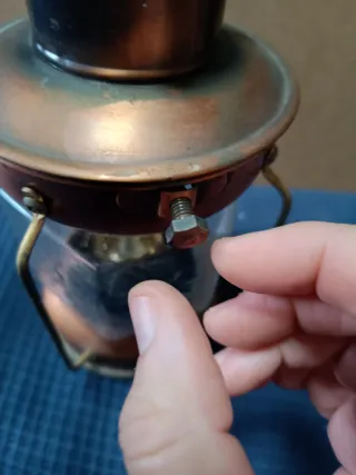 Candil vintage cobre y cristal