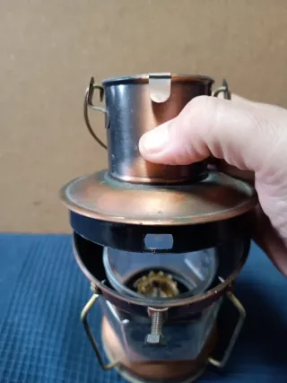 Candil vintage cobre y cristal